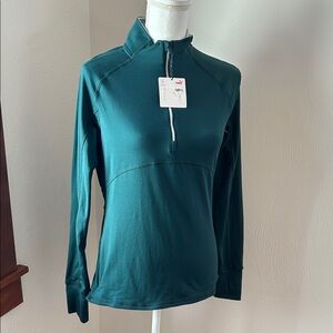 NWT Puma Women's Green Quarter-Zip Top